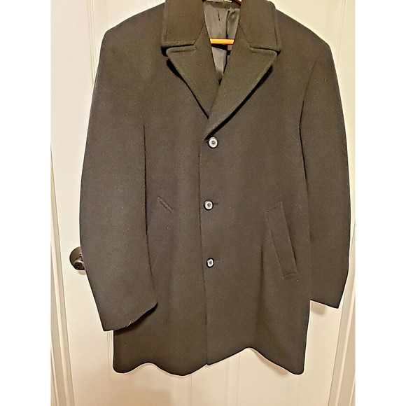 London Fog Coat 38 Charcoal Gray Classic Car Coat Top Coat 3 Button Lined Career - Picture 1 of 13